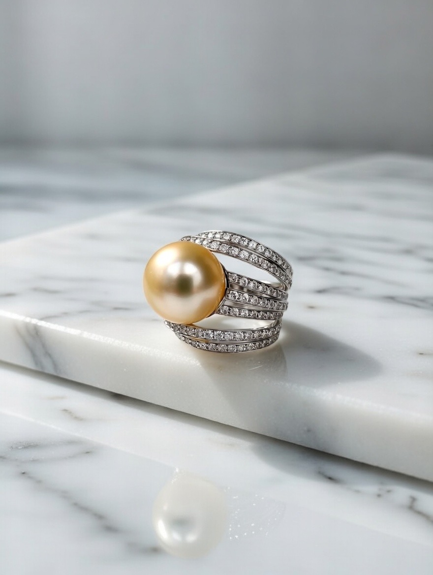 Anello perla gold - immagine 4