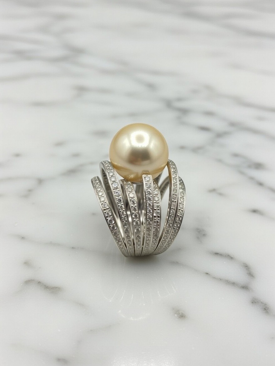 Anello perla gold - immagine 3