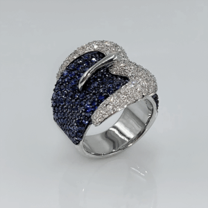 Anello fibbia zaffiri