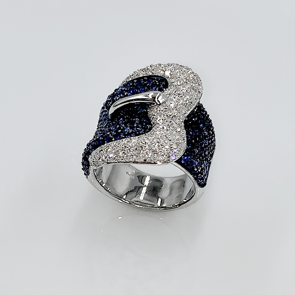 Anello fibbia zaffiri - immagine 2