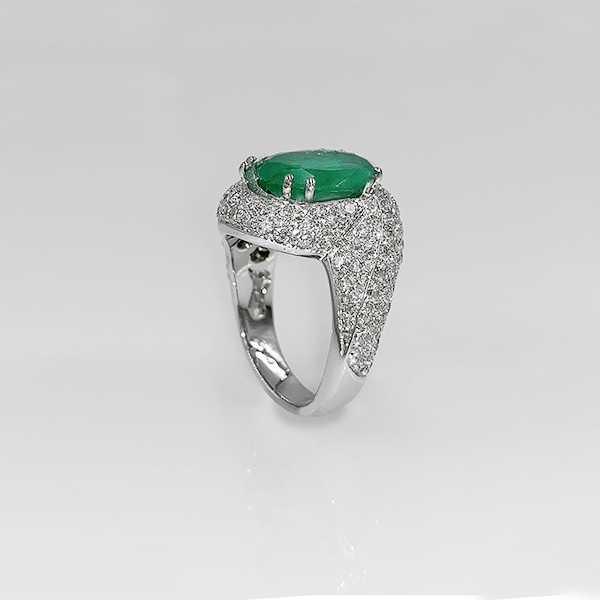 Anello smeraldo ovale - immagine 3