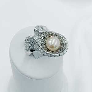 Anello wave perla