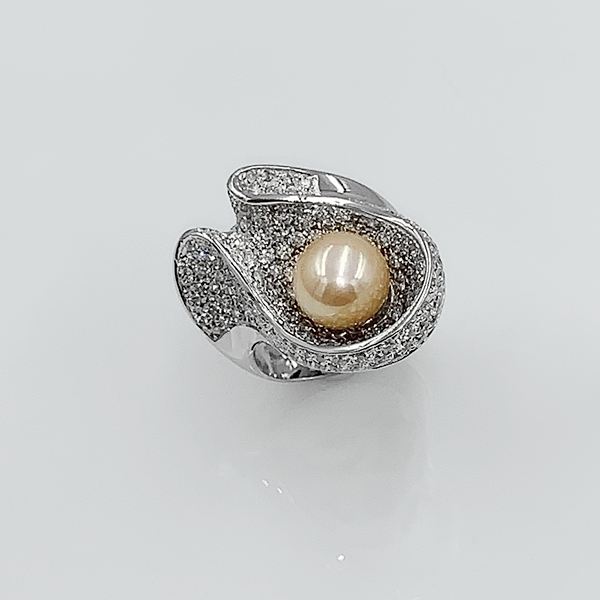 Anello wave perla - immagine 3