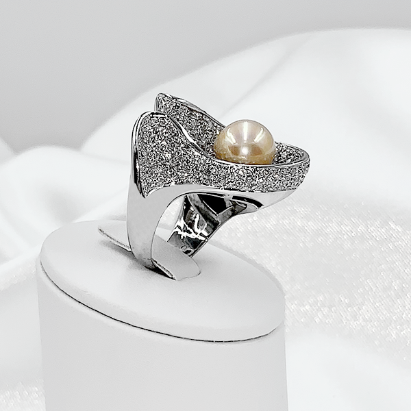 Anello wave perla - immagine 5