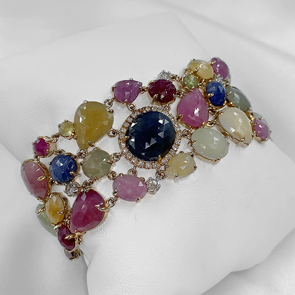 Bracciale zaffiri multicolor