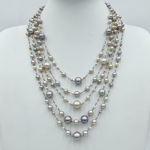Collana perle multicolor