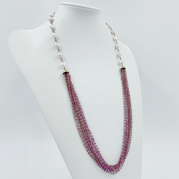 Collana zaffiri rosa - immagine 2