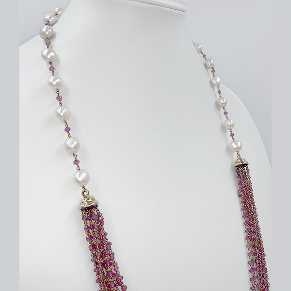 Collana zaffiri rosa - immagine 3