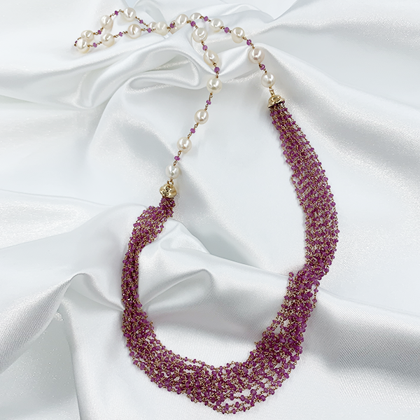 Collana zaffiri rosa - immagine 4