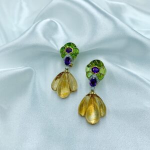 Orecchini citrino e peridot