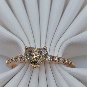 Solitario cuore fancy brown